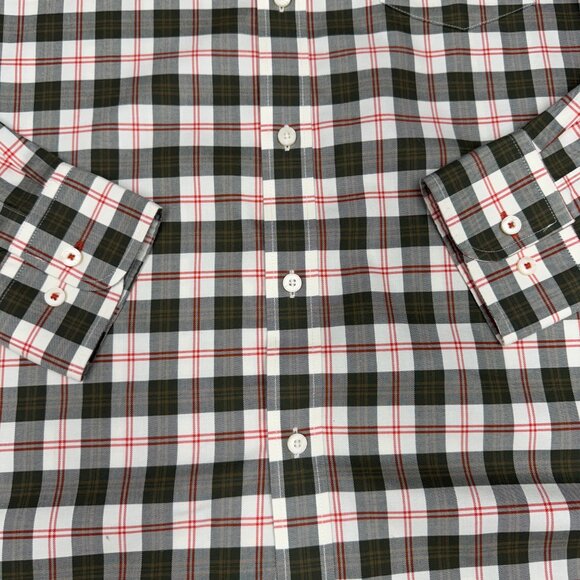 NWOT Men's UNTUCKit Wrinkle-Free Harwin Shirt in Olive Multi Plaid | Size XL - Picture 7 of 13